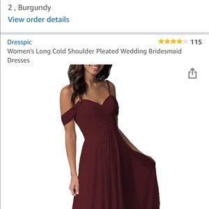 Dresspic Women's Long Cold Shoulder Pleated Dress